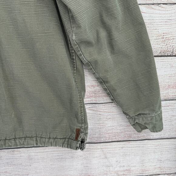 Vintage 90s QuikSilver Sherpa Lined Jacket Shacket Mens XL Green Military Chore - Picture 6 of 13